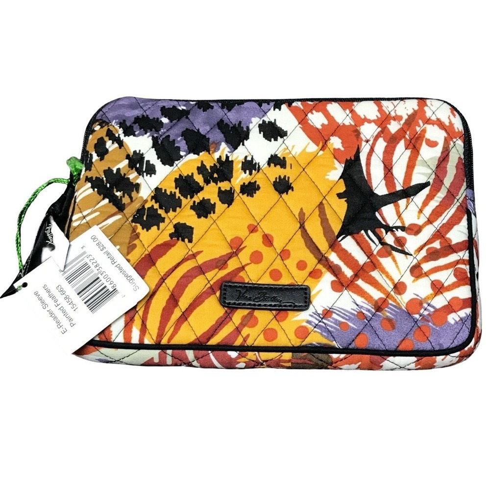 Vera Bradley E-Reader Sleeve Painted Feathers Quilted Cotton Case‎ 15458-663 NWT